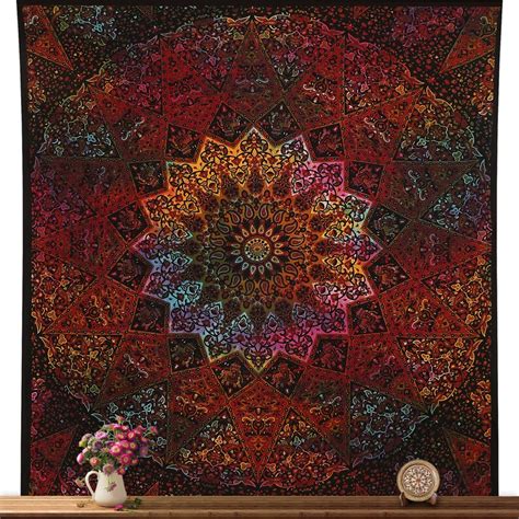 Tye Dye Cotton Mandala Star Tapestry Psychedelic Tapestry Etsy