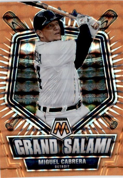 2022 Panini Mosaic GS 8 Miguel Cabrera Grand Salami Orange Fluorescent