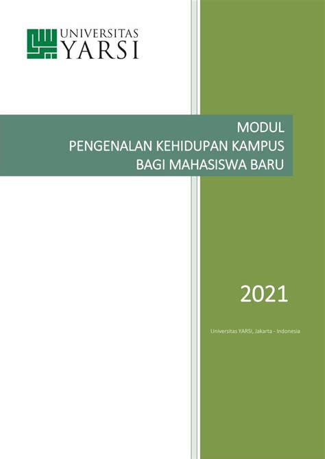 Pdf Modul Pengenalan Kehidupan Kampus Bagi Mahasiswa Dokumen Tips