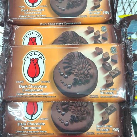 Jual Tulip Dark Chocolate Gr Cokelat Hitam Compound Baking Masak