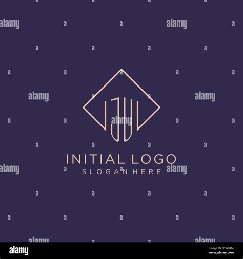 Initials Ju Logo Monogram With Rectangle Style Design Vector Graphic