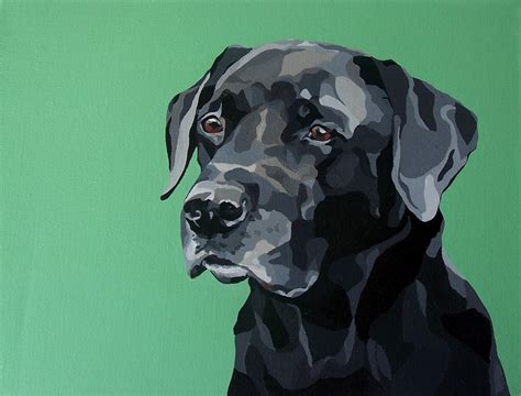 Pet Paintings Harry Black Labrador