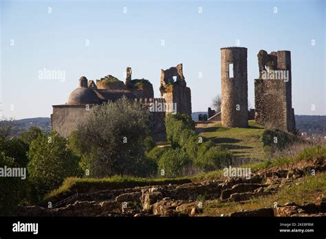 A Landscape Of The Castelo De Montemor O Novo On A Bright Sunny Day