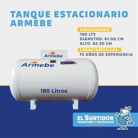 Tanque Estacionario Armebe 180 Lts El Surtidor Del Plomero