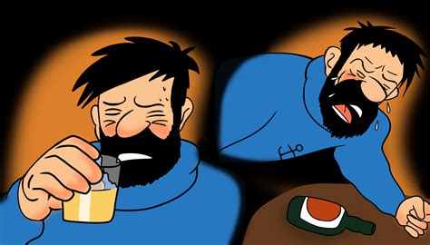 Captain Haddock Drinking And Crying Steve Harvey Meme Ai Steve