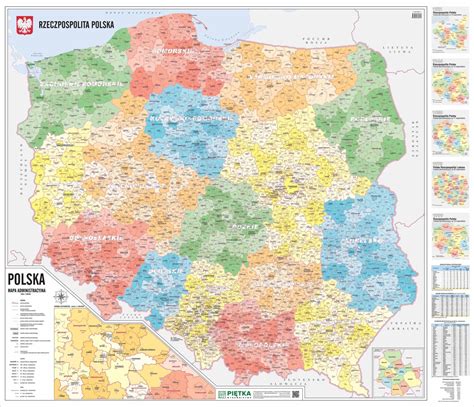 MAPA ŚCIENNA POLSKI ADMINISTRACYJNA 1 500 000