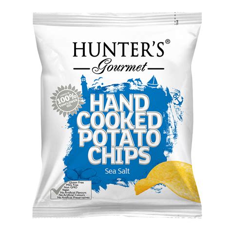 Hunter S Gourmet Hand Cooked Potato Chips Sea Salt 40gm