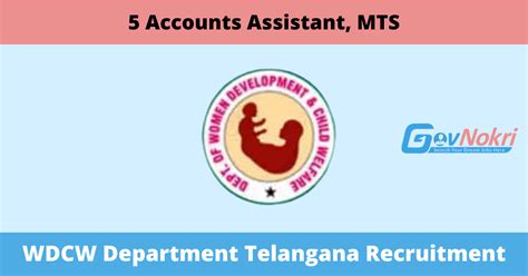 WDCW Department Telangana Recruitment 2025 Apply Online For Jobs