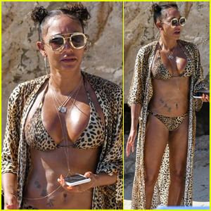 Mel B Rocks Leopard Print Bikini At Heidi Klum Tom Kaulitzs Wedding