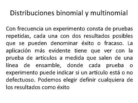 Distribucin Binomial Y Multinomial Ing Ral Alvarez Guale