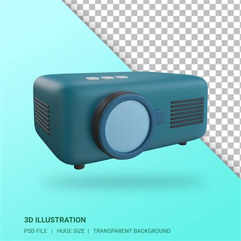 Ilustración de proyector 3d con fondo transparente Archivo PSD Premium