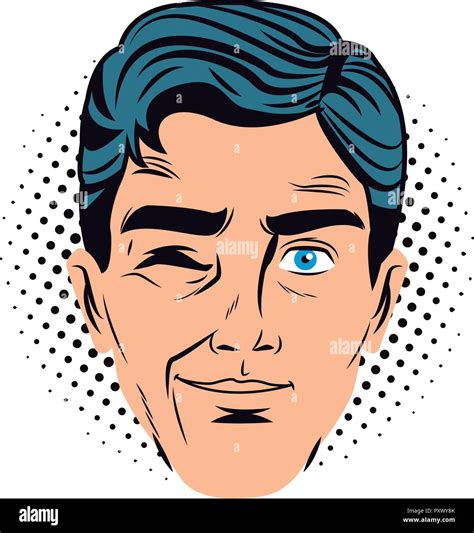 Pop Art Man Face Stock Vector Image And Art Alamy