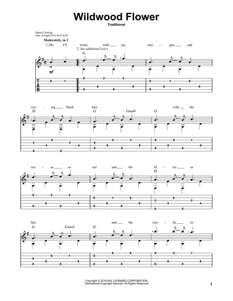 Wildwood Flower Sheet Music | Traditional | Guitar Tab