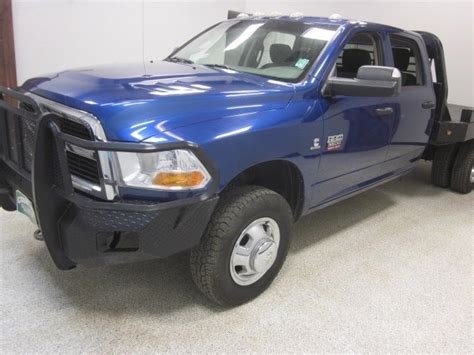 2011 Dodge Ram 3500 4x4 6 7 Diesel Crew Cab 6 Speed Manual Flatbed Dually