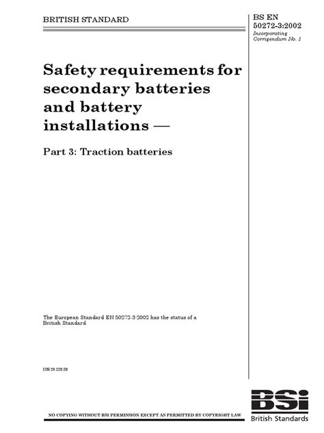 EN 50272-3-2002 - en | PDF | Rechargeable Battery | Battery Charger