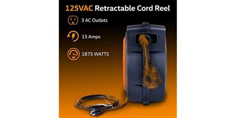 Superhandy Extension Cord Reel Retractable 12awg X 65ft