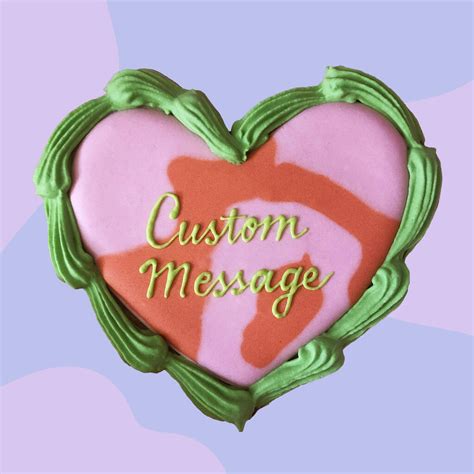 Personalised Retro Heart Iced Biscuit In Tutti Frutti By Coy Biscuit