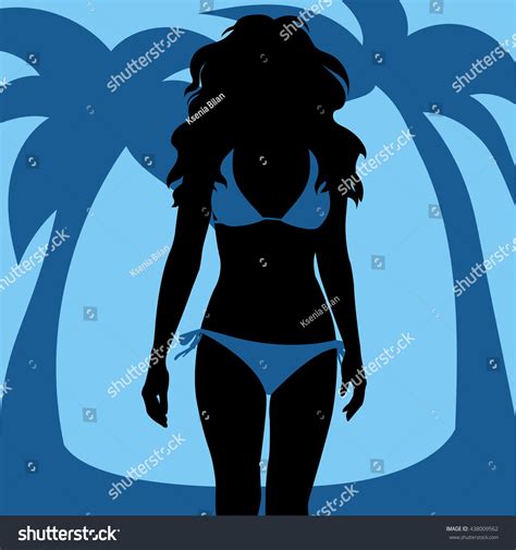 Woman Wearing Bikini Vector Silhouette Stock Vector Royalty Free Shutterstock