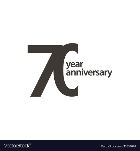 70 Year Anniversary Template Design Royalty Free Vector