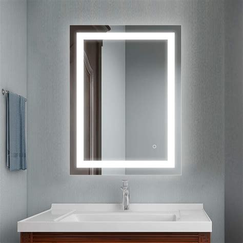 Elegant Rectangular Led Bathroom Mirror With Light 1200 X 800 Mm Wall Mounted Modern Lighted