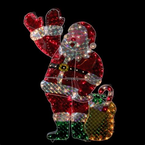 Northlight 48 Holographic Lighted Waving Santa Claus Outdoor Christmas