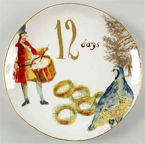 12 Days Of Christmas Gold Numbers Coupe Shape Dinner Plate By Williams Sonoma Replacements