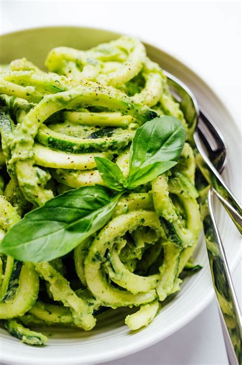 Zucchini Pasta With Creamy Avocado Pesto Live Eat Learn