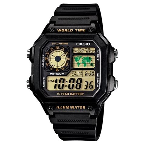 Casio Original Ae 1200wh 1bv Jam Tangan Pria Hitam Karet Lazada Indonesia