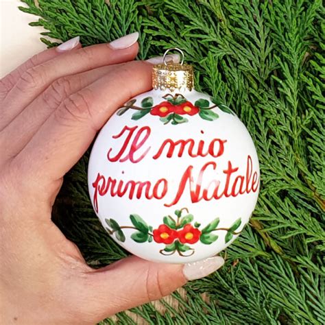 Pallina Di Natale Personalizzata Ceramica Artigianale Made In Italy