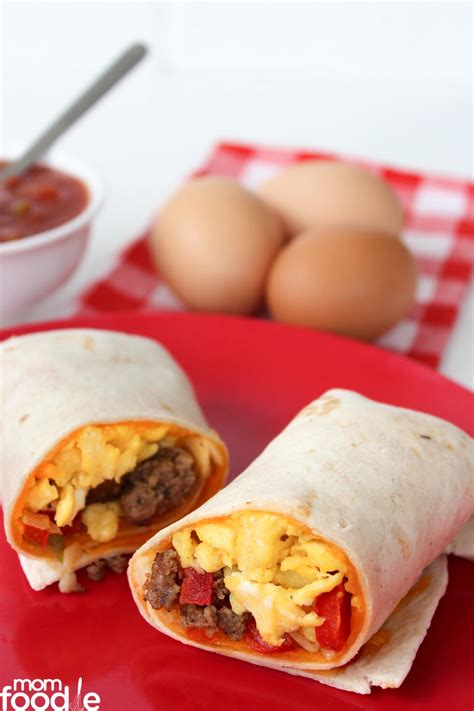 Sausage Breakfast Burritos Easy Grab And Go Breakfast Mom Foodie