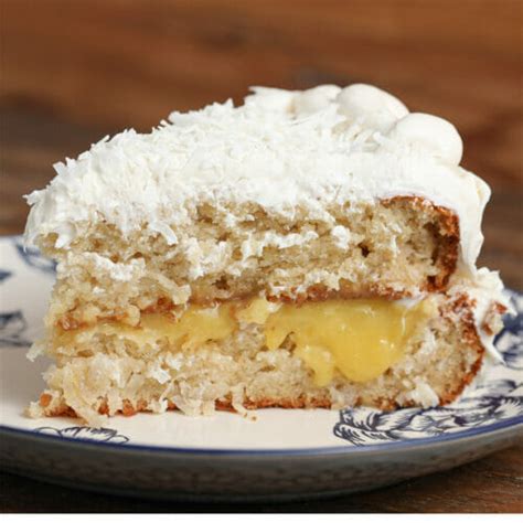 Coconut Cake with Lemon Curd - The Salty Cooker