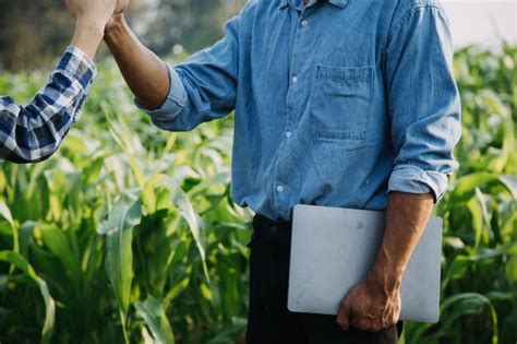 Agricultor Utiliza A Rede Central De Dados Na Internet Do Celular Para