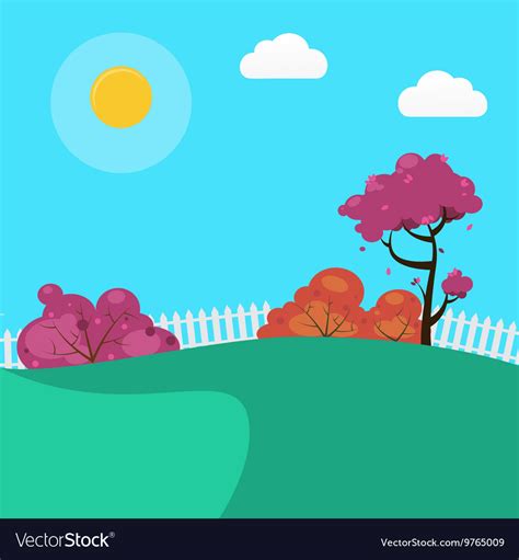 Countryside Landscape Background with Trees Vector Image