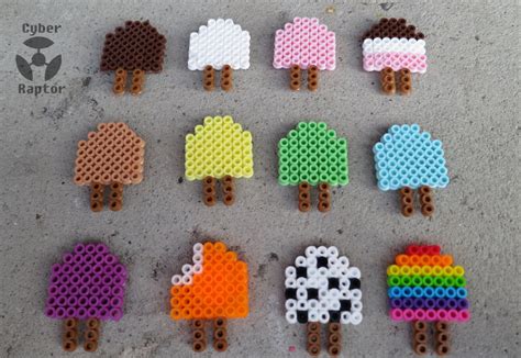 Perler Bead Popsicle Magnets SET Etsy Norway