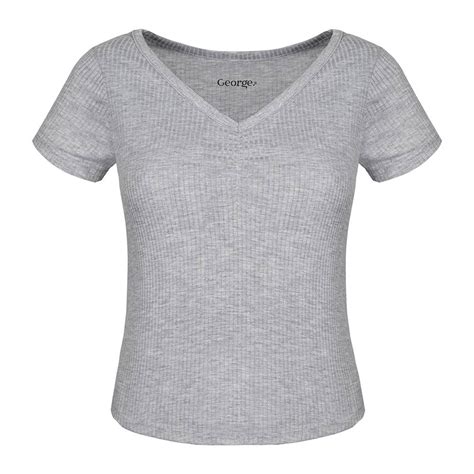 Playera George Talla Ch Cuello V Gris Jaspe Walmart