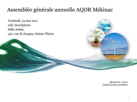 PPT Assemblée générale annuelle AQDR Mékinac PowerPoint Presentation