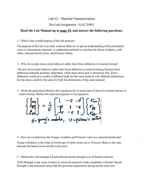 Lab2 Prelab Lab 02 Material Characterization Pre Lab Assignment