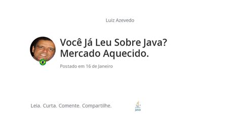 Você Já Leu Sobre Java Mercado Aquecido