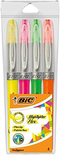 Bic Highlighter Grip Highlighter Pens With Chisel Tip Long Lasting