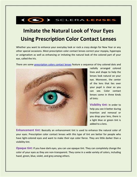 Prescription Color Contact Lenses by ScleraLenses - Issuu