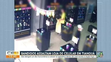 CETV 1ª Edição Fortaleza Bandidos assaltam loja de celular em