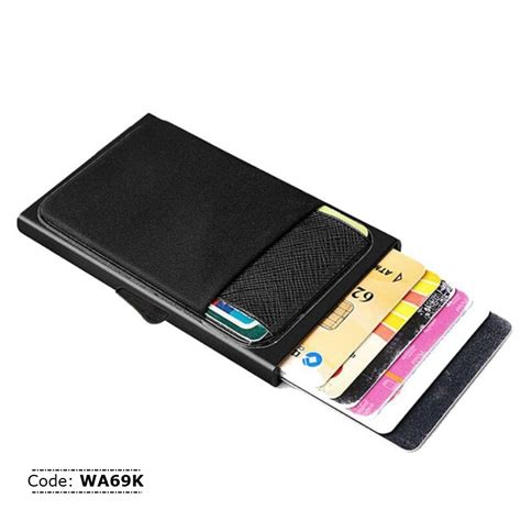 WA69K Mini Aluminum Metal Wallet Automatic Slide Credit Card holder ...