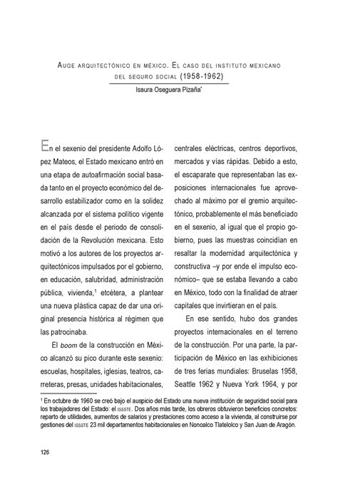 Texto Del Art Culo En El Sexenio Del