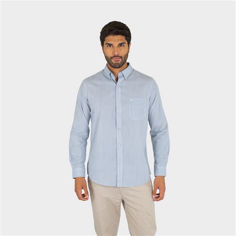 Ripley CAMISA MANGA LARGA ALGODÓN HOMBRE JOHN HOLDEN AZUL MARINO 9CS157