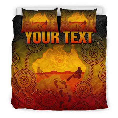 AIO Pride Custom Text Aboriginal 3 Piece Duvet Cover Set Australian