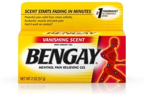 Bengay Menthol Pain Relieving Gel Vanishing Scent Oz Pack