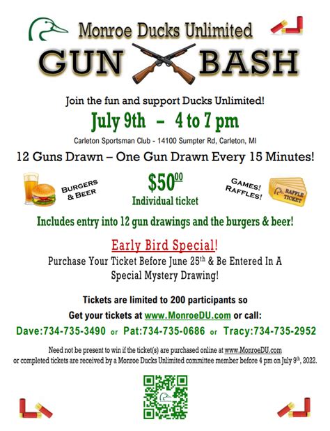 Monroe Chapter Gun Bash Sat Jul 9 2022