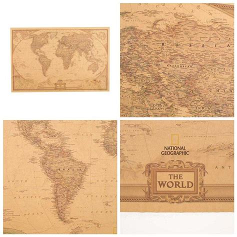 1 Pc Vintage World Map Antique Poster Wall Chart R Grandado