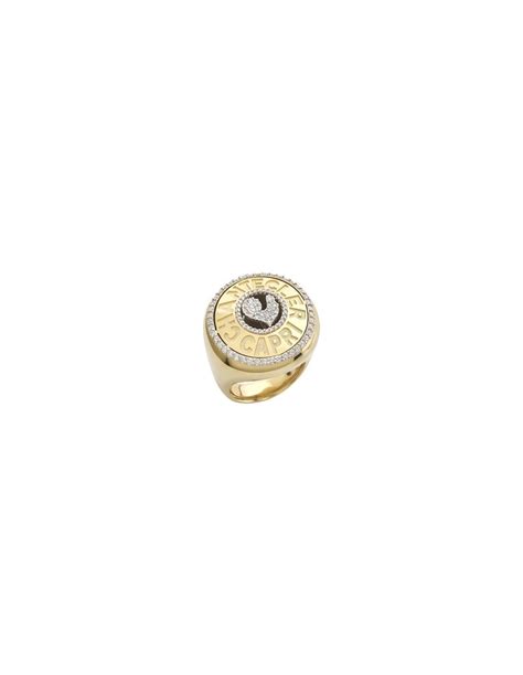 Anello Chantecler Logo In Oro Giallo E Diamanti Con Galletto