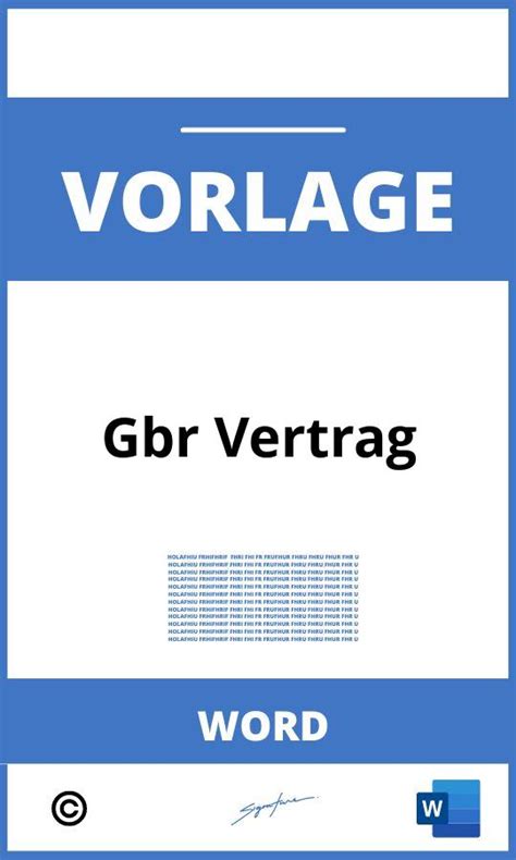 Gbr Vertrag Vorlage Word